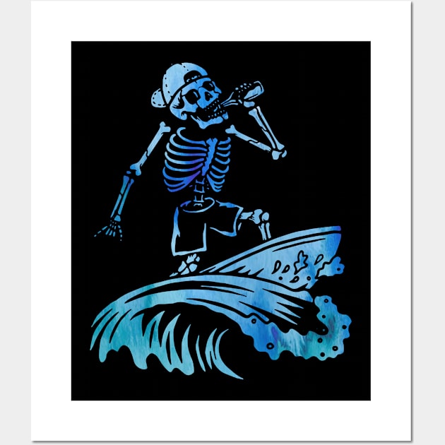 Surfing Skeleton Wall Art by Dominic Becker